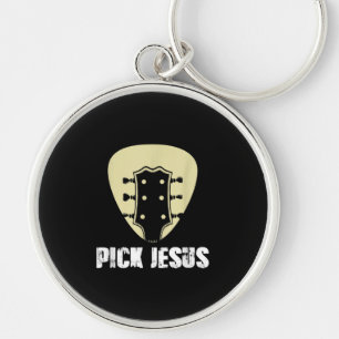 Porte-clés Pick Jesus Religious Musician Venin Idea Guitar
