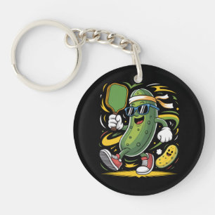 Porte-clés Pickle Jouant au Pickleball