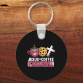 Porte-clés Pickleball à café Jésus (Recto)