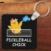 Porte-clés Pickleball Chick drôle Retraite Hommes retraités F (Verso)