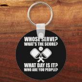 Porte-clés Pickleball Dont Serve Score Ligue de Pickleball (Recto)