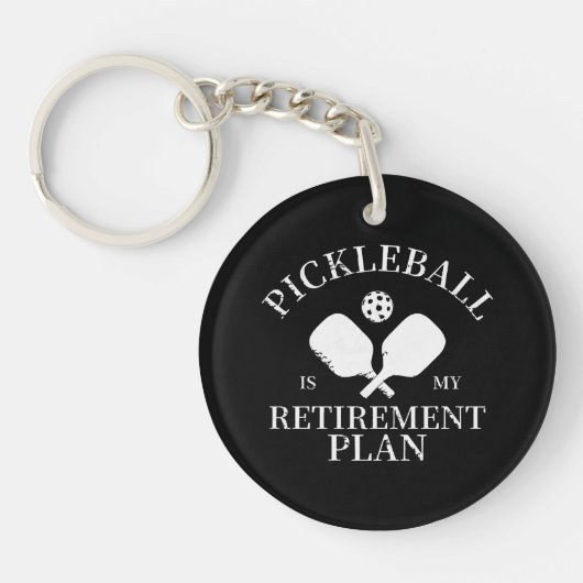 Porte-clés pickleball est mon projet de retraite (Devant)
