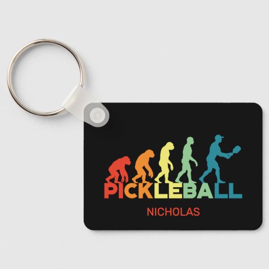 Porte-clés Pickleball Evolution Funny Nom personnalisé (Verso)