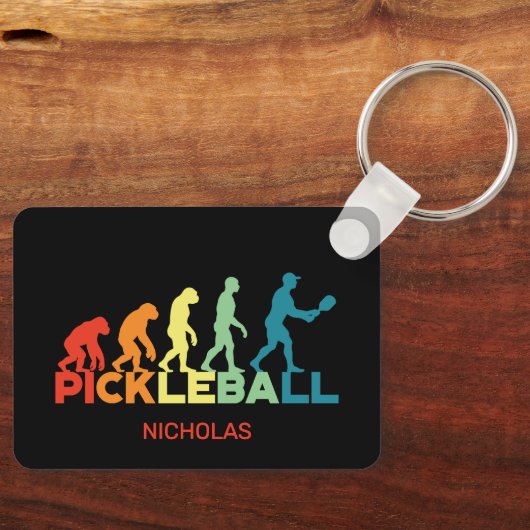 Porte-clés Pickleball Evolution Funny Nom personnalisé (Recto)