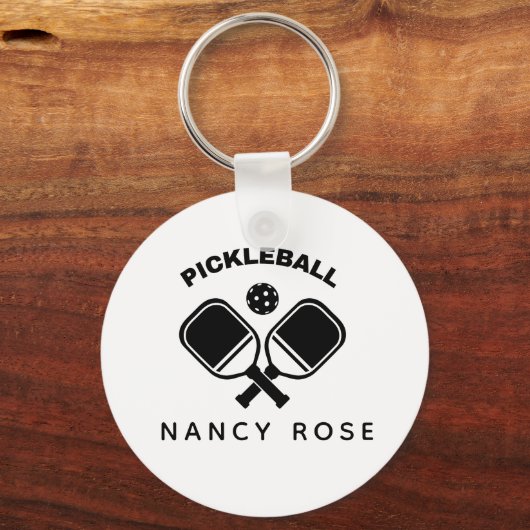 Porte-clés Pickleball Paddles Nom personnalisé (Recto)