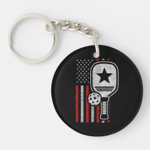 Porte-clés Pickleball Player - American Flag Pickleball - Pic