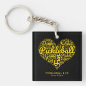 Porte-clés Pickleball Player Nom personnalisé Word Art (Devant)