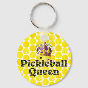 Porte-clés Pickleball Queen - Pickleball Jaune Porte Couronne