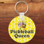 Porte-clés Pickleball Queen - Pickleball Jaune Porte Couronne (Recto)