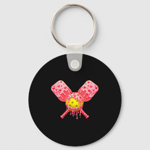 Porte-clés Pickleball Saint-Valentin glace goutte à goutte cœ