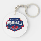 Porte-clés Pickleball Support Team Pickleball Player USA (Dos)