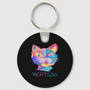 Porte-clés Pico Art drôle Chat Abstrait