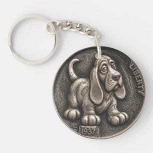 Porte-clés Pièce de monnaie de 1937 en nickel représentant un