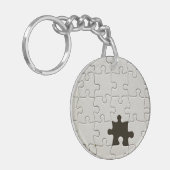 Porte-clés Pièce de puzzle blanche manquante (Devant gauche)