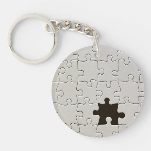 Porte-clés Pièce de puzzle blanche manquante (Devant)