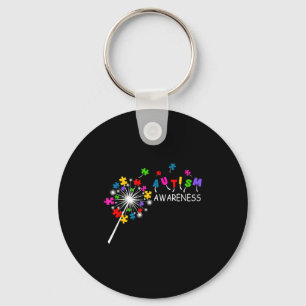 Porte-clés Pièce de puzzle pissenlit sensibilisation à l'auti