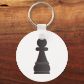 Porte-clés Pièce d'échec du pion noir (Recto)