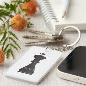 Porte-clés Pièce d'échecs noire de roi (Devant droit)