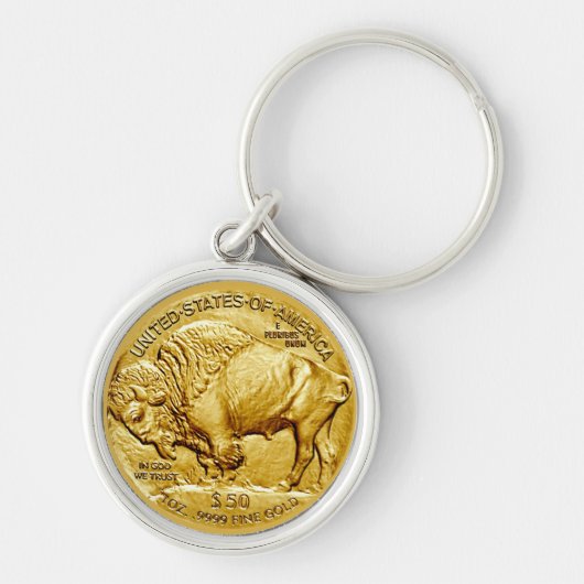 Porte-clés Pièce d'or de 50 dollars US Buffalo (Devant)