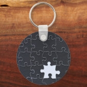 Porte-clés Pièce Jigsaw Puzzle manquante noir (Recto)