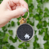 Porte-clés Pièce Jigsaw Puzzle manquante noir (Main)