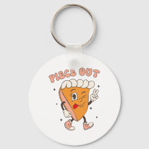 Porte-clés Piece Out Citrouille Pie Retro Thanksgiving Fall G