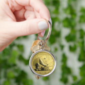 Porte-clés Pièce Panda or (main)