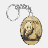 Porte-clés Pièce Panda or (Devant gauche)