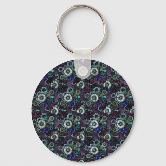 Porte-clés pièces de montre steampunk - impression violette p (Recto)