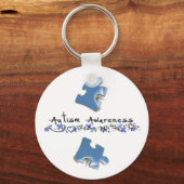 Porte-clés Pièces de puzzle bleu - Sensibilisation sur l'auti (Recto)