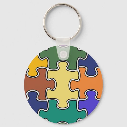 Porte-clés pièces de puzzle couleur (Recto)