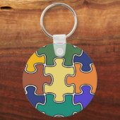 Porte-clés pièces de puzzle couleur (Recto)