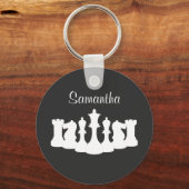 Porte-clés Pièces d'échecs classiques personnalisées Queen Po (Recto)