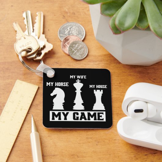 Porte-clés Pièces d'échecs Mon jeu d'échecs Idée cadeau (Bureau)