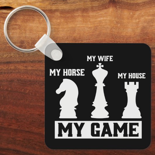 Porte-clés Pièces d'échecs Mon jeu d'échecs Idée cadeau (Recto)