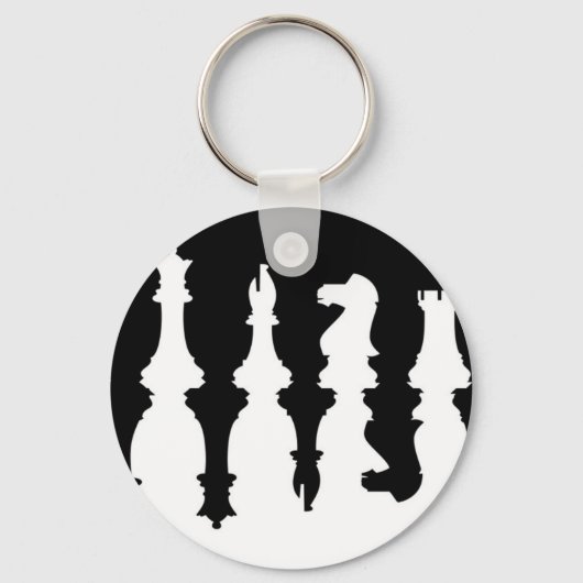 Porte-clés Pièces d'échecs noir et blanc (Recto)
