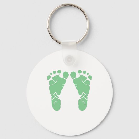 Porte-clés Pieds bébé verts (Recto)