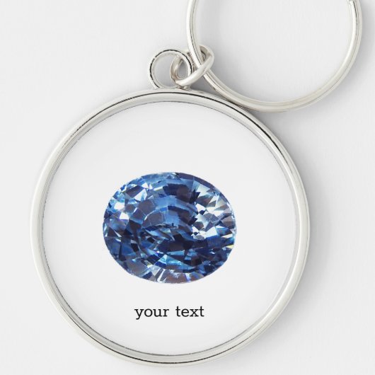 Porte-clés Pierre d'Aquamarine, bleu ciel (Devant)