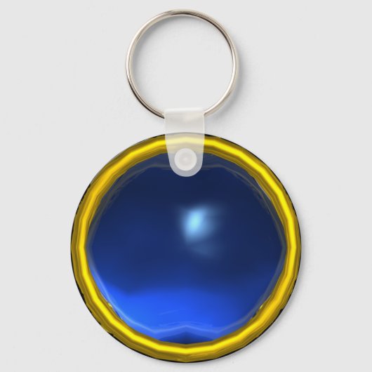 PORTE-CLÉS PIERRE DE GEM SAPPHIRE BLEU MAGIQUE (Recto)