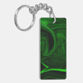 Porte-clés pierre de malachite verte à texture (Devant gauche)