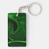 Porte-clés pierre de malachite verte à texture (Dos)