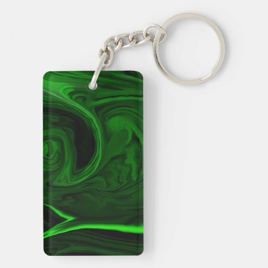 Porte-clés pierre de malachite verte à texture (Dos)