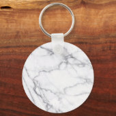Porte-clés Pierre de marbre blanc noir tendance (Recto)