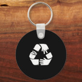 Porte-clés Pierre feuille ciseaux symbole de recyclage main d (Recto)