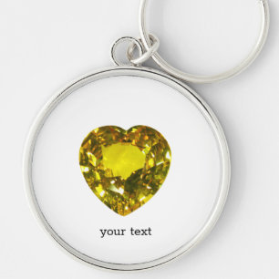 Porte-clés Pierre jaune du coeur