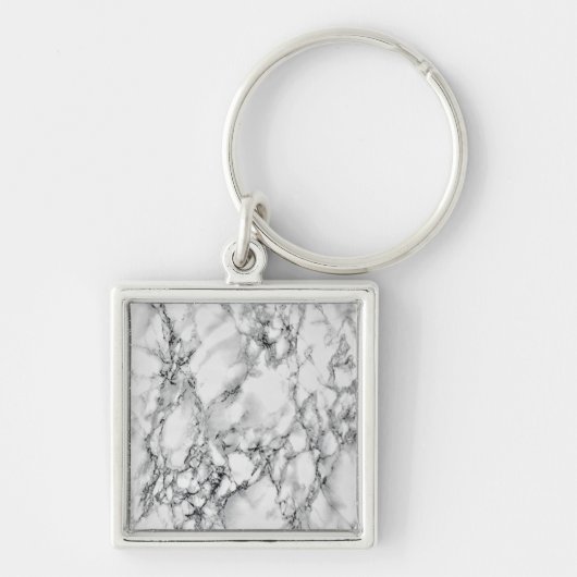Porte-clés Pierre Marbre blanc branchée (Devant)