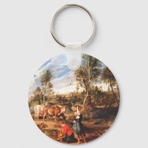 Porte-clés Pierre Paul Rubens Laitières avec du bétail dans u