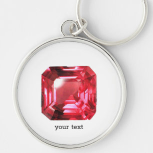 Porte-clés Pierre rose rubis