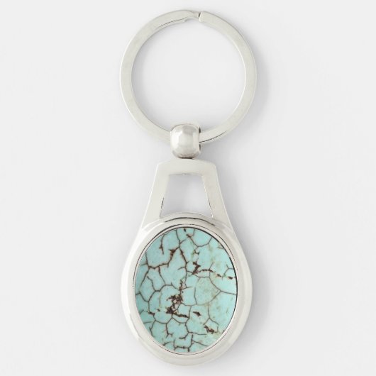 Porte-clés Pierre Turquoise fissurée (Devant)