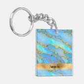 Porte-clés Pierres et or Faux Opal personnalisées (Devant gauche)